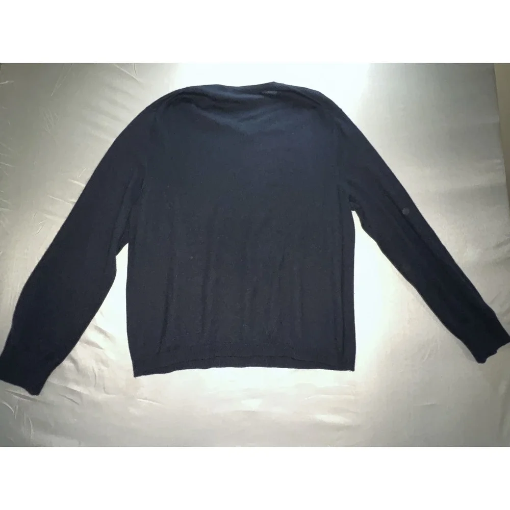 Banana Republic Silk Cashmere Sweater‎ Men's L Blue Navy V-Neck
